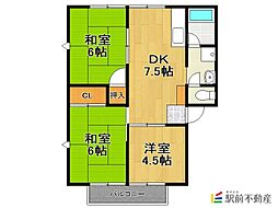 エクセレントハイツ　A棟 1階3DKの間取り