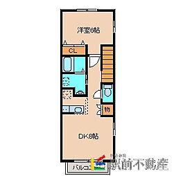 練雅館弐 2階1LDKの間取り