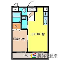 アーバンヒルズ1 1LDKの間取図画像