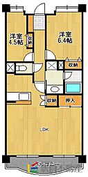 コンダクトレジデンス鳥栖 2LDKの間取図画像