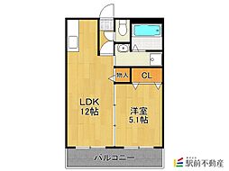 ヌーベルシェトワ3 1LDKの間取図画像