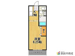 フレンディー平田原B 1Kの間取図画像