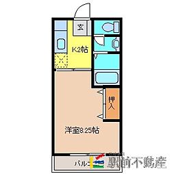 フレンディー平田原A 1Kの間取図画像