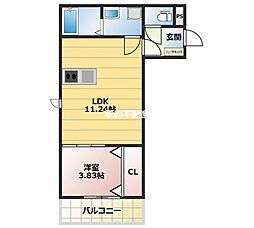 THE NOBLES 秋葉町 1LDKの間取図画像