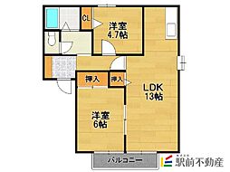 ファミール蔵上A 2LDKの間取図画像