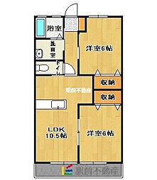 グロワールB 2LDKの間取図画像