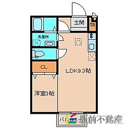 エレゼタウン2 1LDKの間取図画像