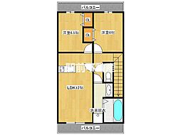 仮)鳥栖市山浦AP 2LDKの間取図画像