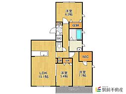 シャーメゾン鳥栖クオリスタ 3LDKの間取図画像