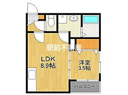 Riva鳥栖本町 1LDKの間取図画像
