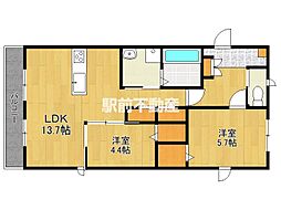 アリエッタ1 2LDKの間取図画像