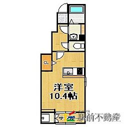 アルドールアーキ ワンルームの間取図画像