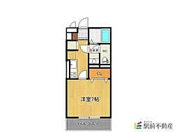 エスタシオン 1階1Kの間取り