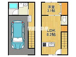 仮称）鳥栖市原町アパート新築 1階1LDKの間取り