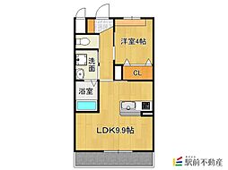 ソラーレ基山 2階1LDKの間取り