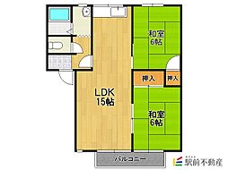 ルミエールB 2LDKの間取図画像
