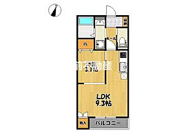 リベルタ基山 2階1LDKの間取り