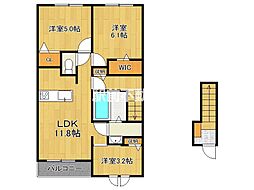 ヴァンクールB 2階3LDKの間取り
