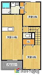 グランフルール 2LDKの間取図画像