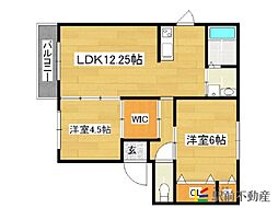 コンフォート恵比寿D 2LDKの間取図画像