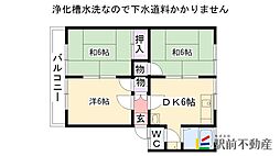 第2木村コーポ 3DKの間取図画像