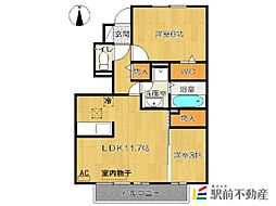 ハイコンプリートS 2LDKの間取図画像