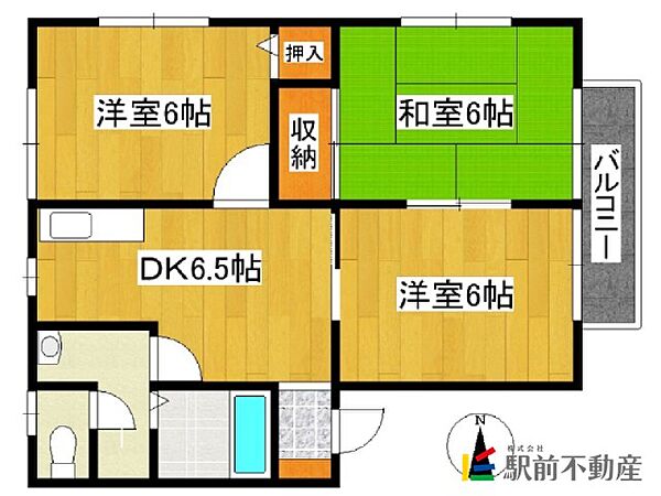 ファミールコート A201｜福岡県朝倉市一木(賃貸アパート3DK・2階・50.92㎡)の写真 その2
