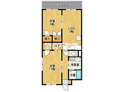 リバーサイド甘木 2LDKの間取図画像