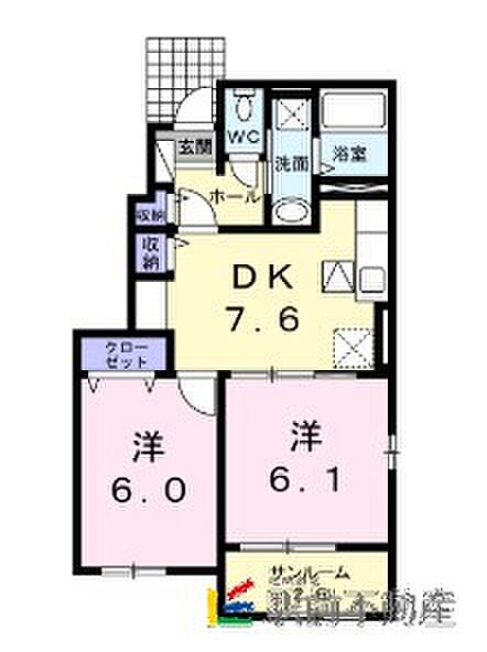 音吉　4th 101｜福岡県うきは市吉井町(賃貸アパート2DK・1階・50.23㎡)の写真 その2
