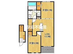 プレミアム27番館 2階2LDKの間取り