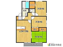 カトルセゾンB 3LDKの間取図画像
