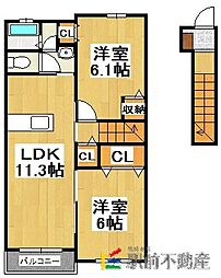 ルーチェトモ 2LDKの間取図画像