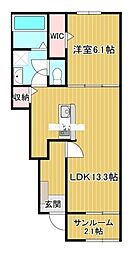 ソラーナ・ウキハIII 1LDKの間取図画像