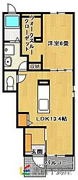 レジデンスドリームA 1LDKの間取図画像