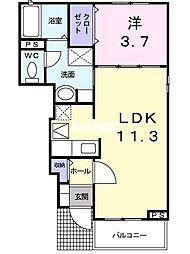 ラフォーレ・S 1LDKの間取図画像
