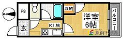 プレアール国分 1Kの間取図画像
