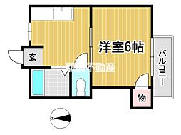 のせコーポ 1Kの間取図画像
