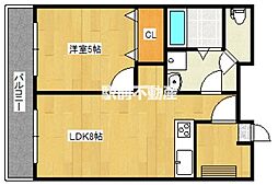 第12上野ビル 1LDKの間取図画像