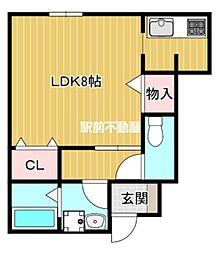 GRAND PRIX MAISON A棟 ワンルームの間取図画像