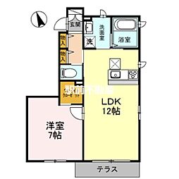 HEARTY'SENTH 1LDKの間取図画像