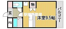 ヴェルデ 1Kの間取図画像