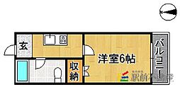 里村ビル 1Kの間取図画像