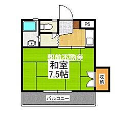 アールズプレイス城南 1Kの間取図画像