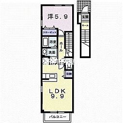 フォレストヒルズ3号館 1LDKの間取図画像