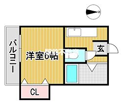 ハイツカレッジヒル 1Kの間取図画像