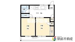 メゾンシェーネ 2DKの間取図画像