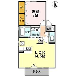 リビングタウン江戸屋敷D 1LDKの間取図画像