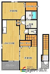 サウスガーデン 2階2LDKの間取り