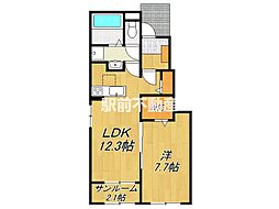 フレアルーチェ 吉野ヶ里IV 1LDKの間取図画像