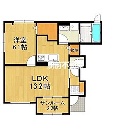ミミエデン吉野ヶ里 1LDKの間取図画像